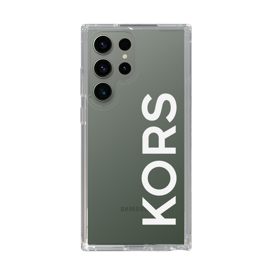 スリムプロテクションケース［ MICHAEL KORS - Logo - White ］