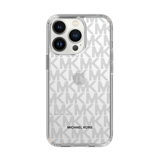 スリムプロテクションケース［ MICHAEL KORS - Signiture - Clear Black ］