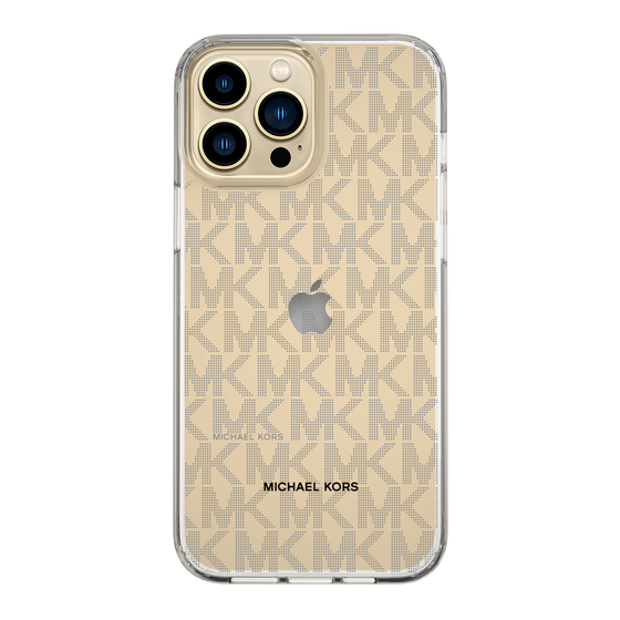 スリムプロテクションケース［ MICHAEL KORS - Signiture - Clear Black ］