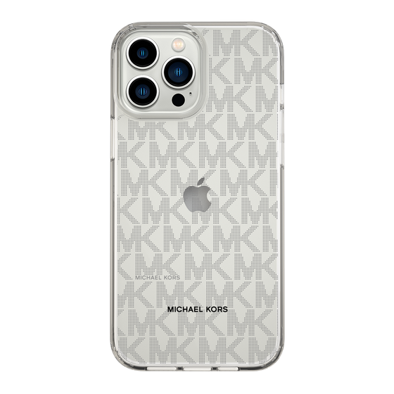 スリムプロテクションケース［ MICHAEL KORS - Signiture - Clear Black ］