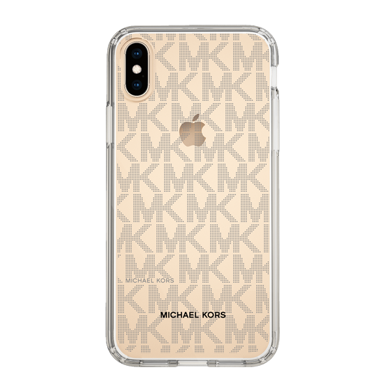 スリムプロテクションケース［ MICHAEL KORS - Signiture - Clear Black ］