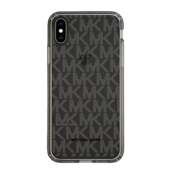 スリムプロテクションケース［ MICHAEL KORS - Signiture - Clear Black ］