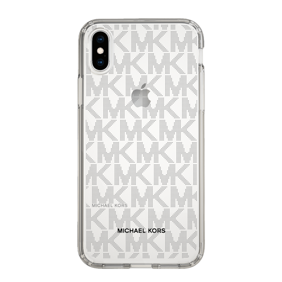 スリムプロテクションケース［ MICHAEL KORS - Signiture - Clear Black ］