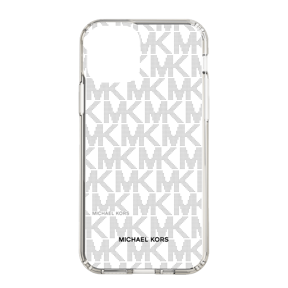 スリムプロテクションケース［ MICHAEL KORS - Signiture - Clear Black ］