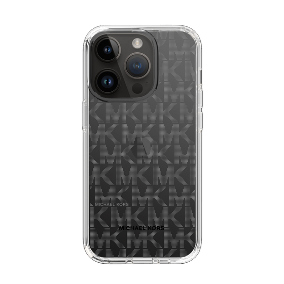 スリムプロテクションケース［ MICHAEL KORS - Signiture - Clear Black ］