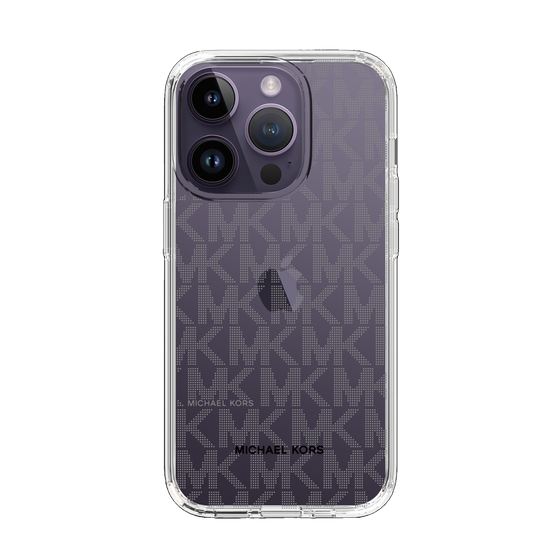 スリムプロテクションケース［ MICHAEL KORS - Signiture - Clear Black ］