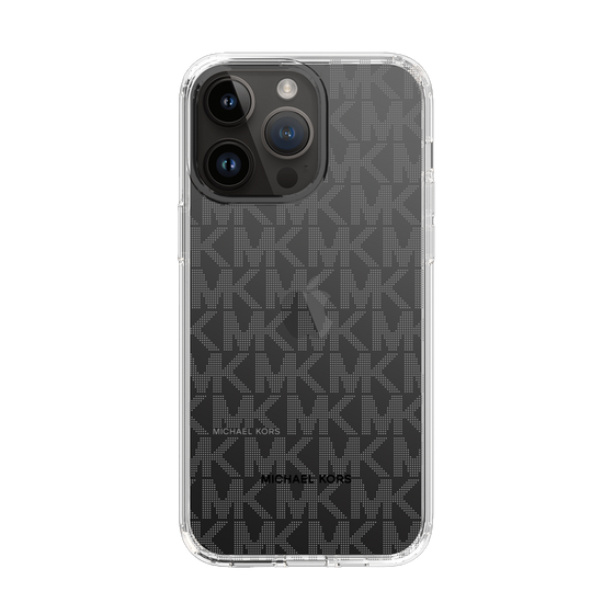 スリムプロテクションケース［ MICHAEL KORS - Signiture - Clear Black ］