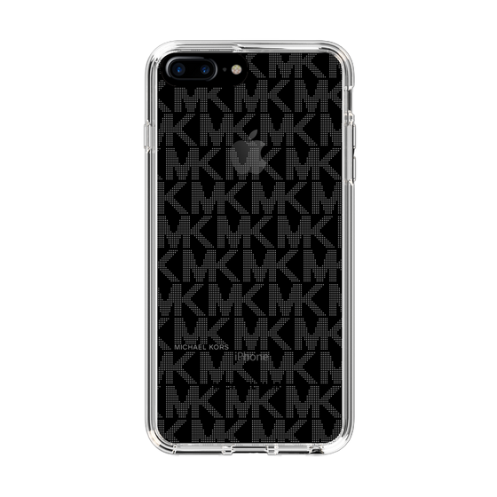 スリムプロテクションケース［ MICHAEL KORS - Signiture - Clear Black ］