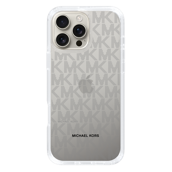 スリムプロテクションケース［ MICHAEL KORS - Signiture - Clear Black ］