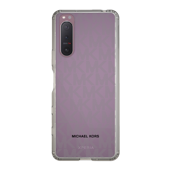 スリムプロテクションケース［ MICHAEL KORS - Signiture - Clear Black ］