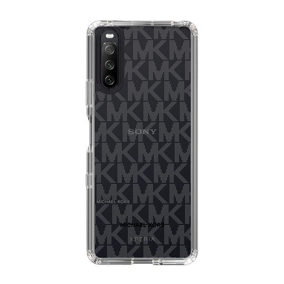 スリムプロテクションケース［ MICHAEL KORS - Signiture - Clear Black ］