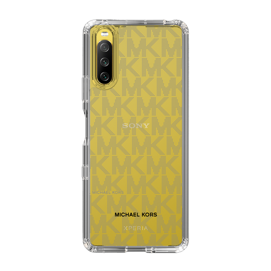 スリムプロテクションケース［ MICHAEL KORS - Signiture - Clear Black ］