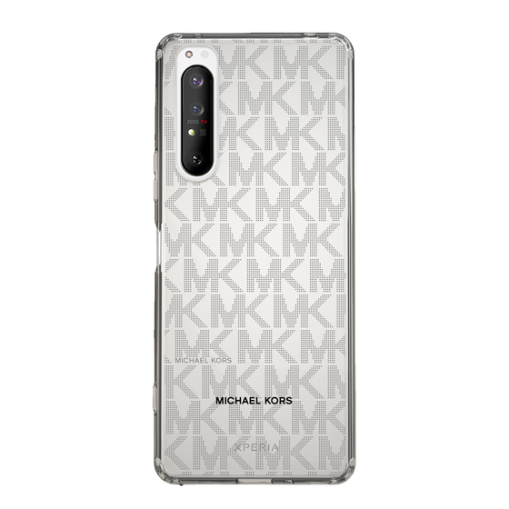 スリムプロテクションケース［ MICHAEL KORS - Signiture - Clear Black ］