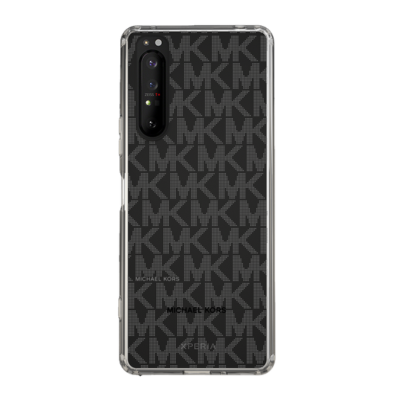 スリムプロテクションケース［ MICHAEL KORS - Signiture - Clear Black ］