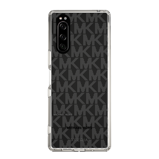 スリムプロテクションケース［ MICHAEL KORS - Signiture - Clear Black ］