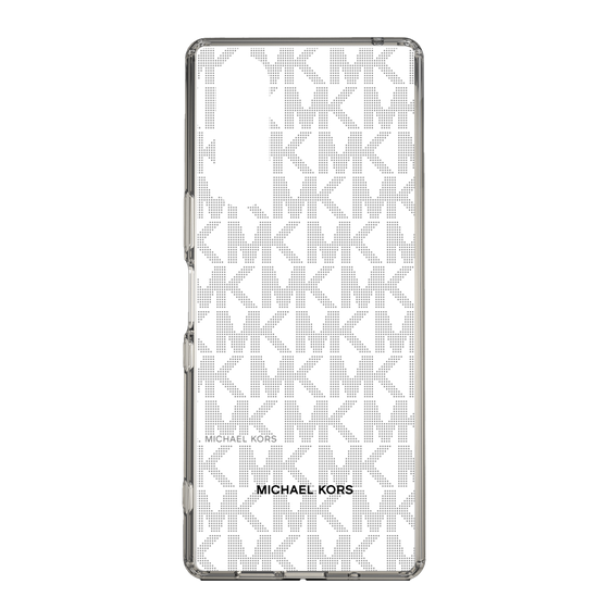 スリムプロテクションケース［ MICHAEL KORS - Signiture - Clear Black ］