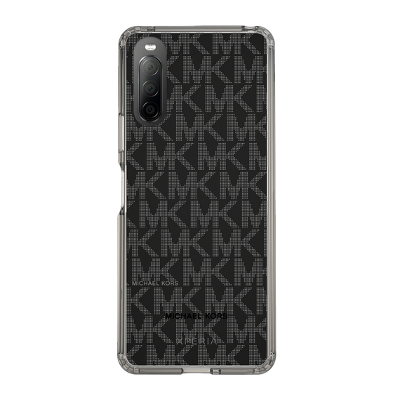 スリムプロテクションケース［ MICHAEL KORS - Signiture - Clear Black ］