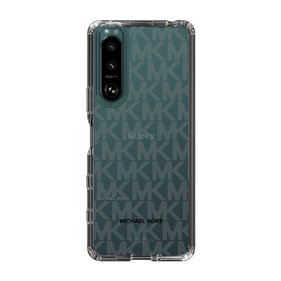 スリムプロテクションケース［ MICHAEL KORS - Signiture - Clear Black ］