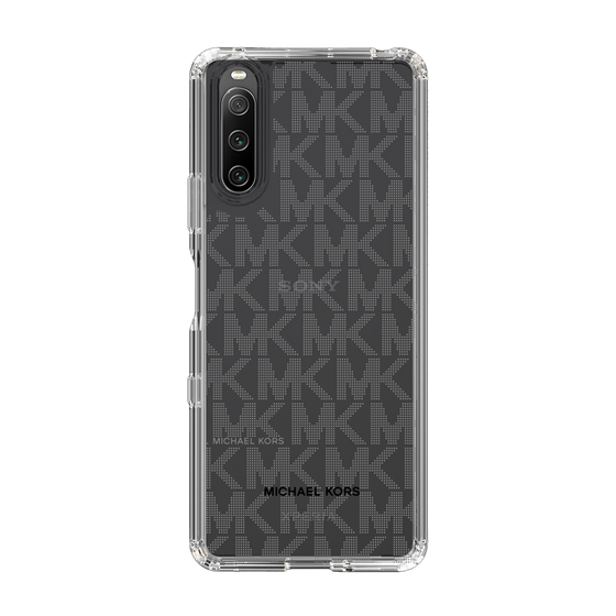 スリムプロテクションケース［ MICHAEL KORS - Signiture - Clear Black ］