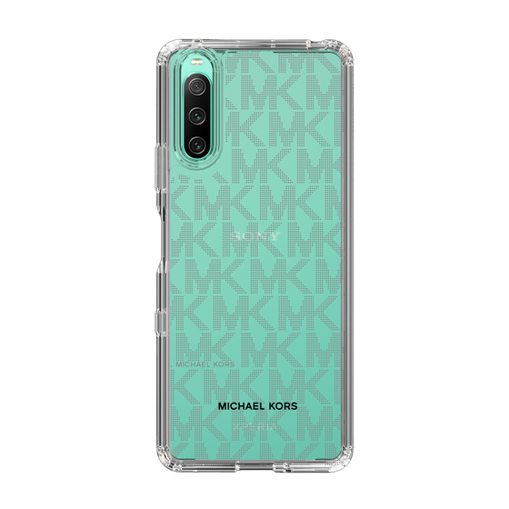 スリムプロテクションケース［ MICHAEL KORS - Signiture - Clear Black ］
