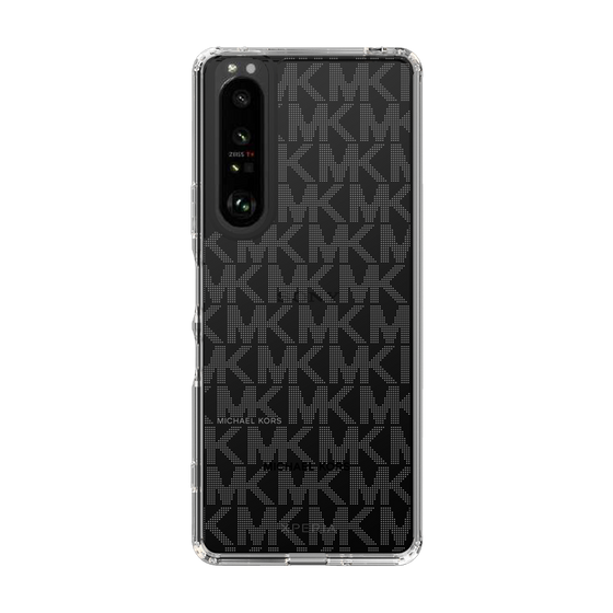 スリムプロテクションケース［ MICHAEL KORS - Signiture - Clear Black ］