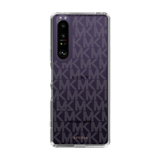 スリムプロテクションケース［ MICHAEL KORS - Signiture - Clear Black ］