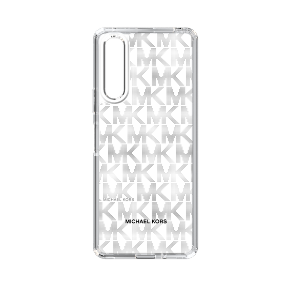 スリムプロテクションケース［ MICHAEL KORS - Signiture - Clear Black ］