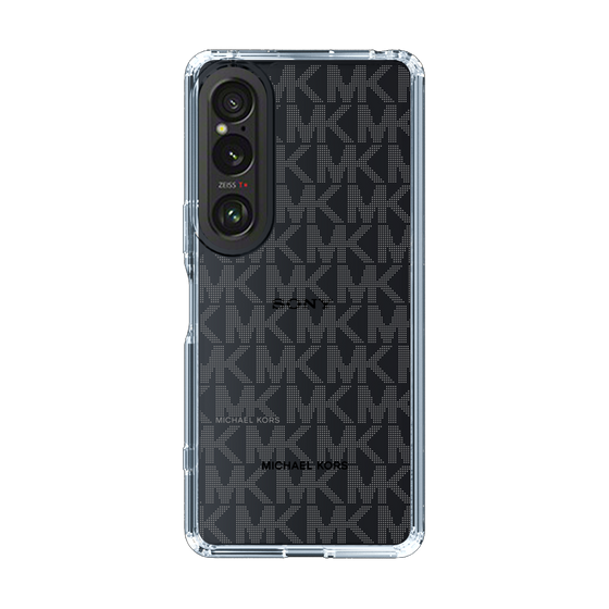 スリムプロテクションケース［ MICHAEL KORS - Signiture - Clear Black ］