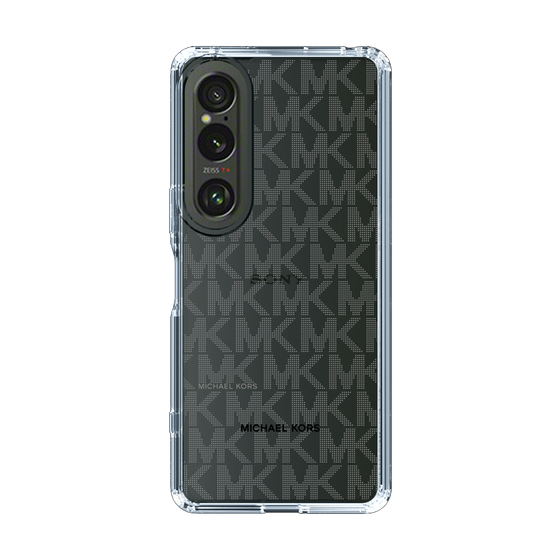 スリムプロテクションケース［ MICHAEL KORS - Signiture - Clear Black ］