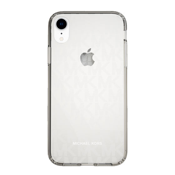 スリムプロテクションケース［ MICHAEL KORS - Signiture - Clear White ］