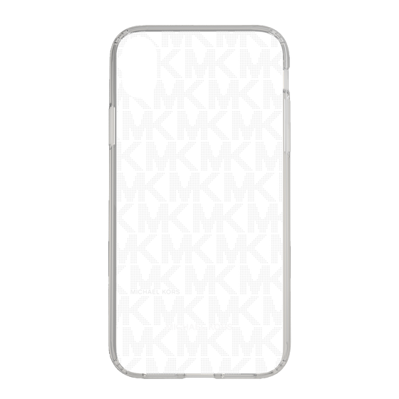 スリムプロテクションケース［ MICHAEL KORS - Signiture - Clear White ］