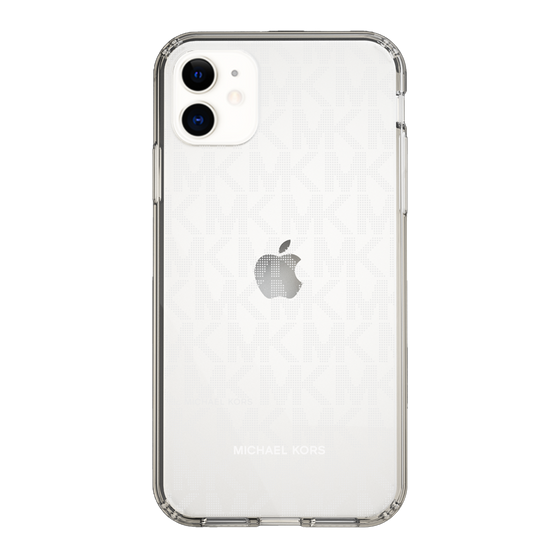 スリムプロテクションケース［ MICHAEL KORS - Signiture - Clear White ］