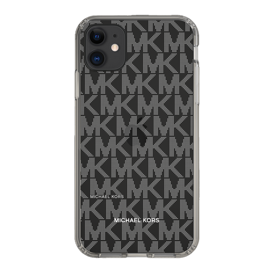 スリムプロテクションケース［ MICHAEL KORS - Signiture - Clear White ］