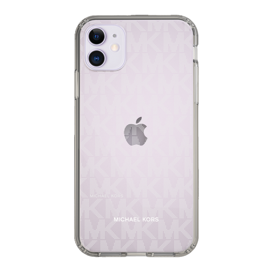 スリムプロテクションケース［ MICHAEL KORS - Signiture - Clear White ］