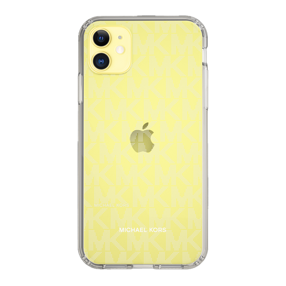 スリムプロテクションケース［ MICHAEL KORS - Signiture - Clear White ］
