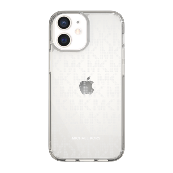 スリムプロテクションケース［ MICHAEL KORS - Signiture - Clear White ］