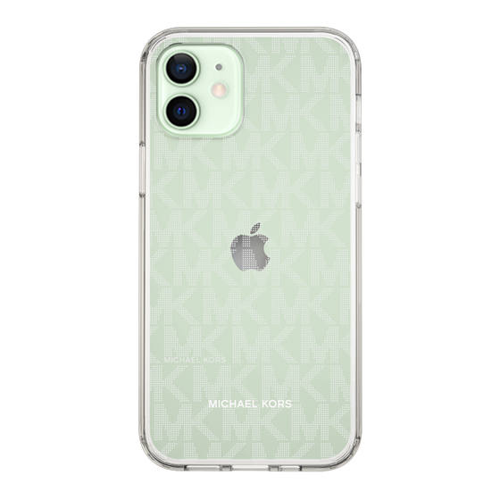 スリムプロテクションケース［ MICHAEL KORS - Signiture - Clear White ］