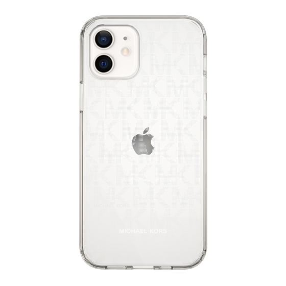 スリムプロテクションケース［ MICHAEL KORS - Signiture - Clear White ］