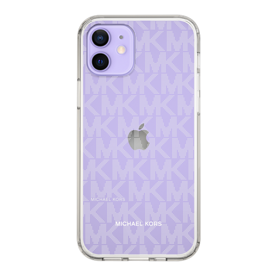スリムプロテクションケース［ MICHAEL KORS - Signiture - Clear White ］