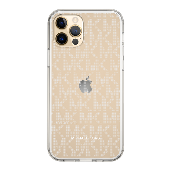 スリムプロテクションケース［ MICHAEL KORS - Signiture - Clear White ］