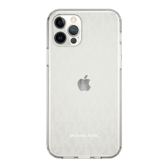 スリムプロテクションケース［ MICHAEL KORS - Signiture - Clear White ］
