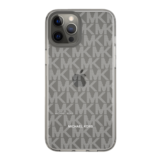 スリムプロテクションケース［ MICHAEL KORS - Signiture - Clear White ］