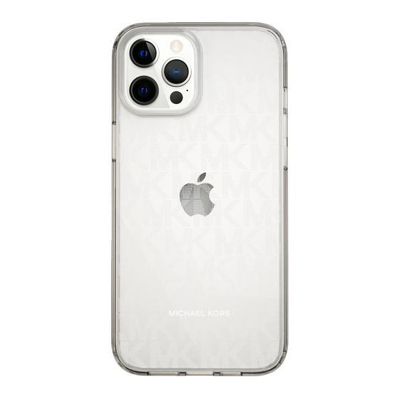 スリムプロテクションケース［ MICHAEL KORS - Signiture - Clear White ］