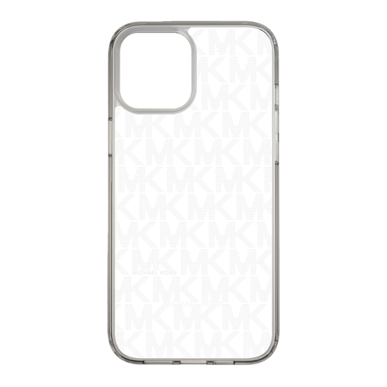 スリムプロテクションケース［ MICHAEL KORS - Signiture - Clear White ］