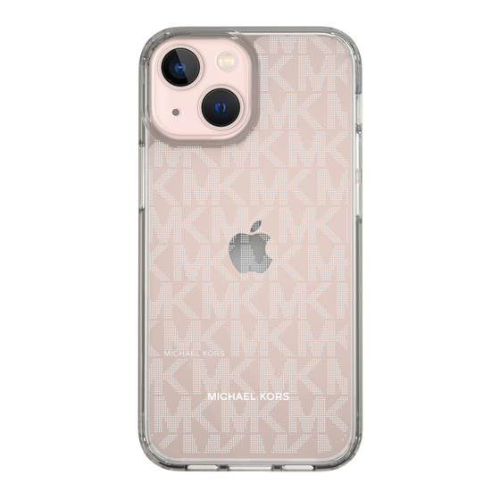 スリムプロテクションケース［ MICHAEL KORS - Signiture - Clear White ］