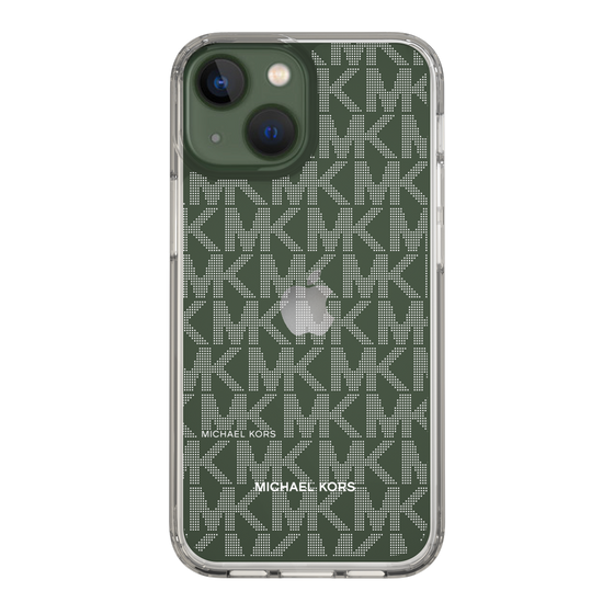 スリムプロテクションケース［ MICHAEL KORS - Signiture - Clear White ］