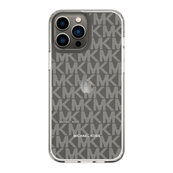 スリムプロテクションケース［ MICHAEL KORS - Signiture - Clear White ］