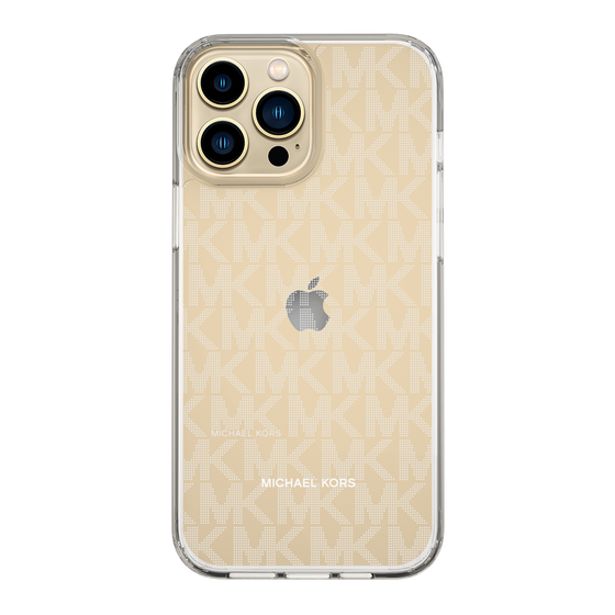 スリムプロテクションケース［ MICHAEL KORS - Signiture - Clear White ］