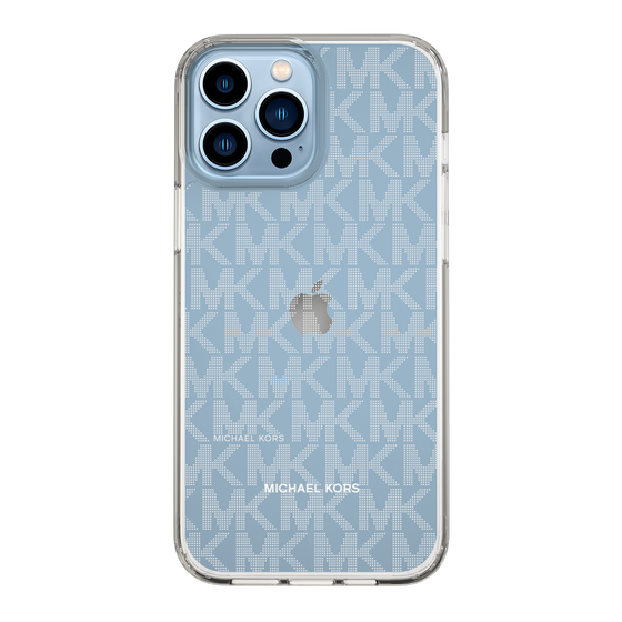 スリムプロテクションケース［ MICHAEL KORS - Signiture - Clear White ］