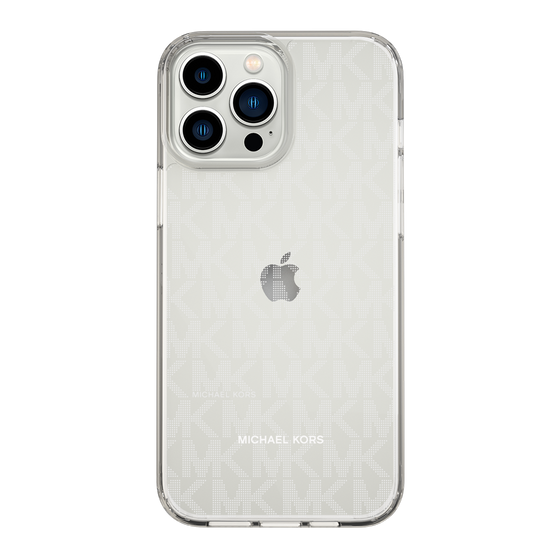 スリムプロテクションケース［ MICHAEL KORS - Signiture - Clear White ］